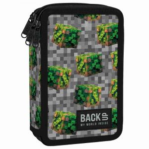 Penál 3 zipy vybavený - Pixel Blocks