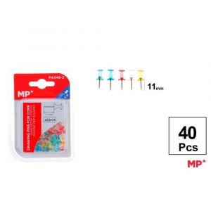 Připínáčky 11 mm 40 ks průhledné mix barev