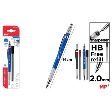 Mechanická tužka versatilka kovová HB 2 mm + náplně na blistru