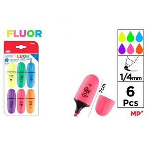 Zvýrazňovač 6 barev na blistru FLUO