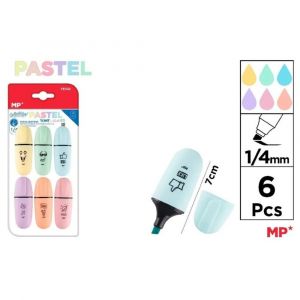 Zvýrazňovač 6 barev na blistru PASTEL
