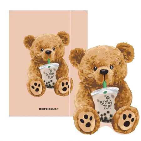 Desky s gumou A4 Teddies a Medvídek s boba tea