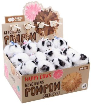 Happy Color klíčenka s pomponem - Kravičky