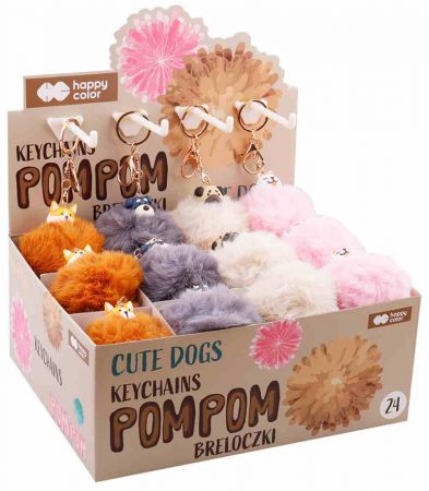 Happy Color klíčenka s pomponem - Pejsci