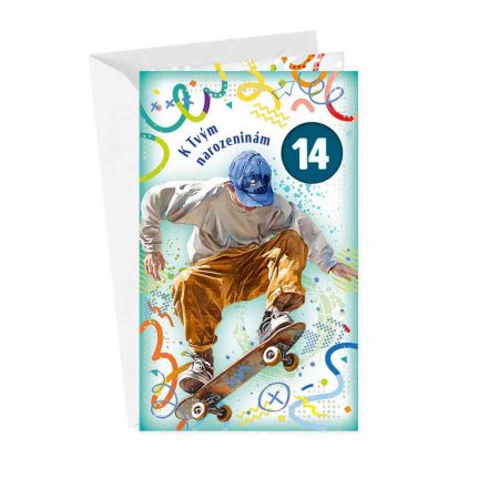ARGUS Přání pro děti s výběrem roků - Skejťák 17-6076c