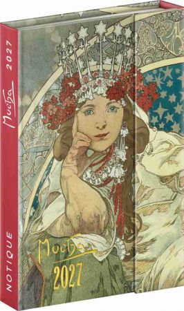 Diář týdenní magnetický Alfons Mucha 2027, 11cm x 16cm, PGD-37245-V