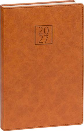 Diář denní Prestigio 2027, hnědý, 15cm x 21cm, PGD-DA5PR-7015