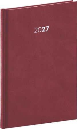 Diář týdenní Balakon 2027, bordó, 15cm x 21cm, PGD-TA5BA-7127