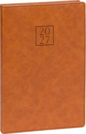 Diář týdenní Prestigio 2027, hnědý, 15cm x 21cm, PGD-TA5PR-7015