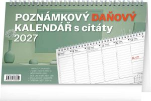 Kalendář stolní Poznámkový daňový s citáty 2027, 25cm x 14,5cm, PGS-36886
