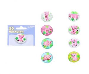 Magnet skleněné prasátko pro štěstí mix W056032