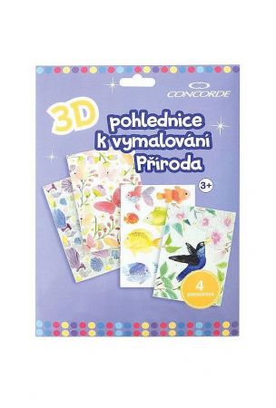 3D pohlednice k vymalování Příroda A3290