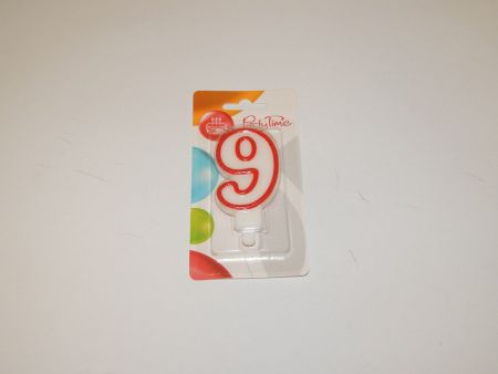 Svíčka dortová č. 9 červená