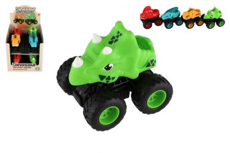 Auto terénní Off-Road dinosaurus 9,5x11cm na setrvačník 4 druhy