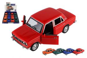 Auto retro plast 18cm na baterie se světlem se zvukem na setrvačník 4 barvy