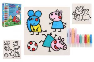 Okenní samolepky a omalovánky Peppa Pig s barvami v krabici 25x26,5x5cm