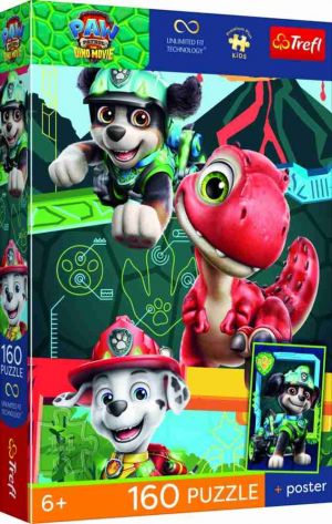 Puzzle Tlapková patrola/Paw Patrol Dino Movie 27,5x41cm 160 dílků + plakát v krabici 19x29