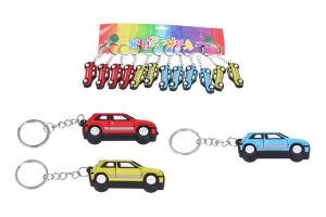 Přívěsek na klíče/Klíčenka auto 12cm 3 barvy 12ks na kartě