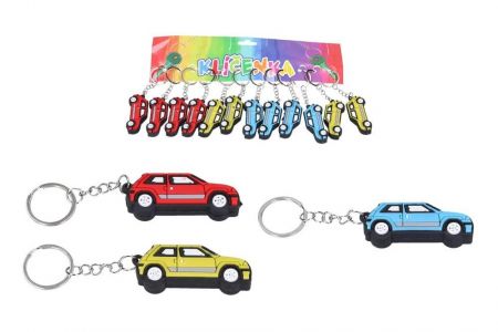 Přívěsek na klíče/Klíčenka auto 12cm 3 barvy 12ks na kartě