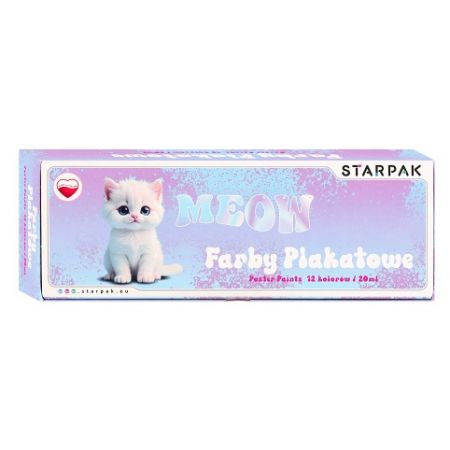 JPlakátové barvy 12 barev 20 ml Cute Kitty STK fólie 6/24 poničený obal