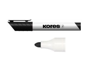 KORES K-MARKER Popisovač na bílé tabule a flip charty, kulatý hrot 3 mm, černý