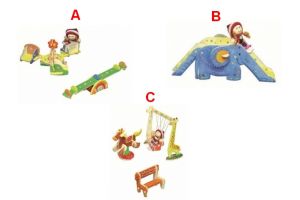 Dřevěné puzzle hřiště 20x15cm 3 druhy