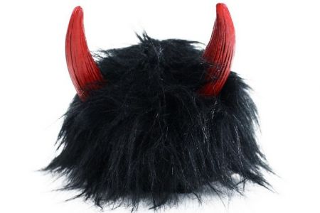 Paruka čert černá s rohy (čertovská-paruka)