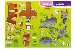 Vystřihovánka - Kočička a pejsek / BV044 / Baloušek tisk