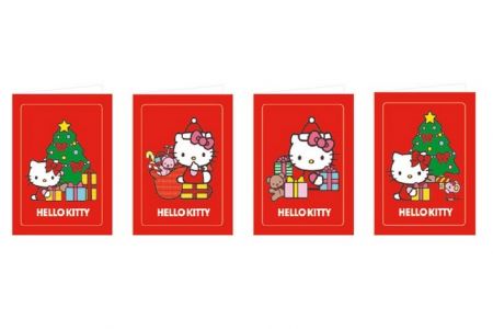 Hello Kitty mini přání 6ks Vánoce