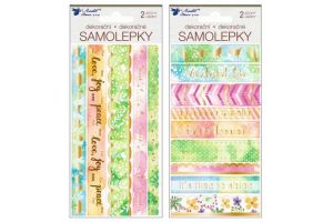 Samolepky Washi pásky s ražbou 2 archy, 17 x 9 cm