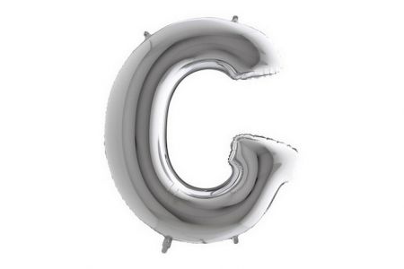 Balonek foliové písmeno G stříbrné 102cm 40"