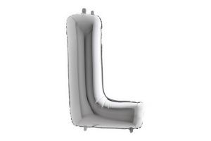 Balonek foliové písmeno L stříbrné 102cm 40"