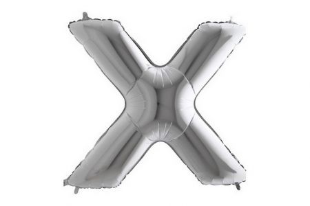 Balonek foliové písmeno X stříbrné 102cm 40"