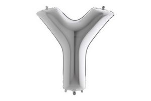 Balonek foliové písmeno Y stříbrné 102cm 40"