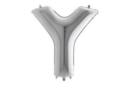 Balonek foliové písmeno Y stříbrné 102cm 40"