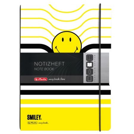 Sešit my.book flex A4/40 linka + 40 čtvereček, PP Smiley B&Y (Herlitz)