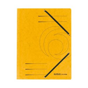 Desky s gumou A4/ 3chlopně, prešpánové, žluté (Herlitz)