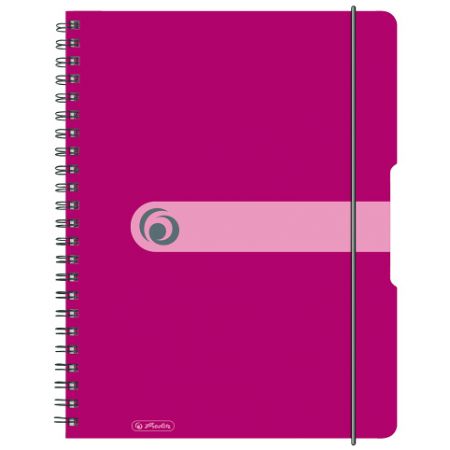 Spirálový blok A4/80listů, čtvereček, tmavě růžový (Herlitz)