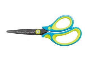 Nůžky pro praváky špičaté Griffix, modré/ na blistru (Herlitz) 15cm