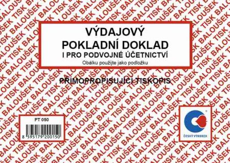 Výdajový pokladní doklad i pro podvojné účetnictví A6 přímopropisující / PT050 / Baloušek