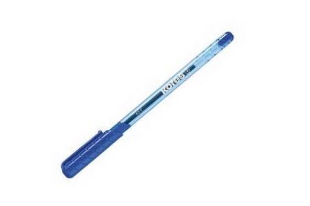 KORES K2 Pen, soft grip, transparentní, trojhranné, šíře F-0,7 mm, modrá