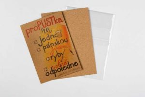 Přáníčko BeBechy - recyklovaný papír-Propustka na jedno-pánskou jízdu-ryby-volné odpoledne