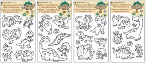 Předlohy na malování na sklo s vyvýšenou konturou - dino 30x21cm