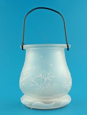 Lucerna skleněná s LED světlem 9,5 cm