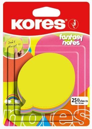 KORES Neonové bločky 70x70mm "DIALOGUE" tvar bubliny / 250 lístků v bločku, mix 5 barev