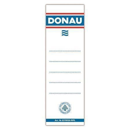 Štítek pro pákové pořadače, bílý, oboustranně popisovatelný, 54x153 mm, DONAU