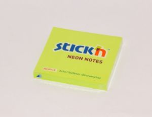 Bloček samolepící 76x76 zelený NEON STICK‚N /21167/