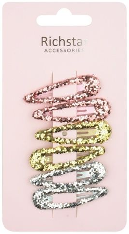 Sponky glitrové 5 cm 6 ks