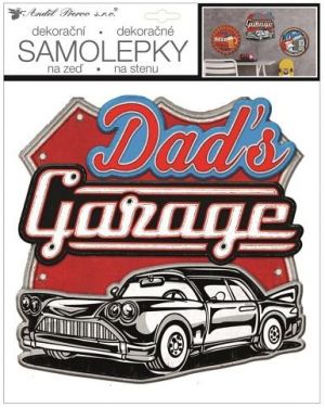 Samolepicí cedulka Dad‚s Garage 31 x 38 cm