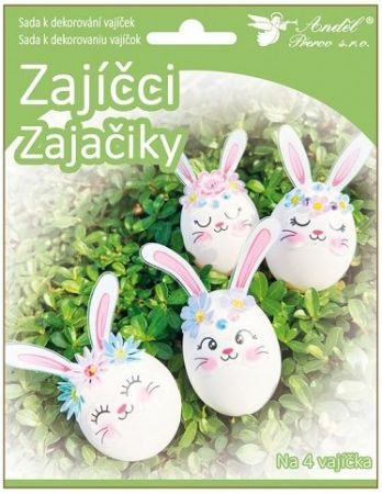 Sada k dekorování 4 ks vajíček - zajíčci